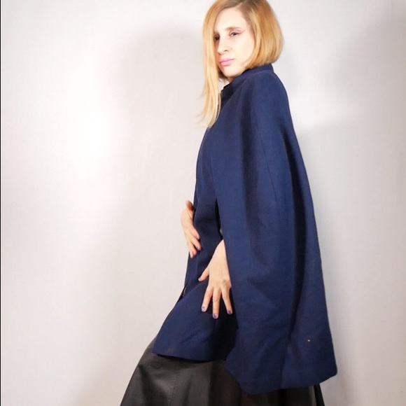 Dark Blue Cosplay Cape Orange Sparkley Lining - Picture 7 of 9